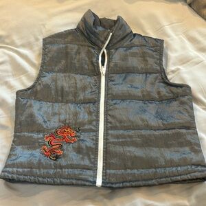 Kids metallic vest with dragon